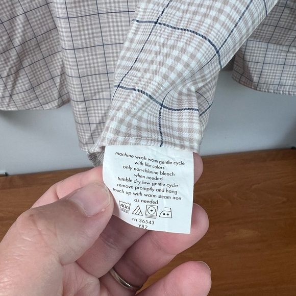 MICHAEL Michael Kors Dress Shirt Button-Up Non Iron Neutral 16 Collar - Picture 7 of 9